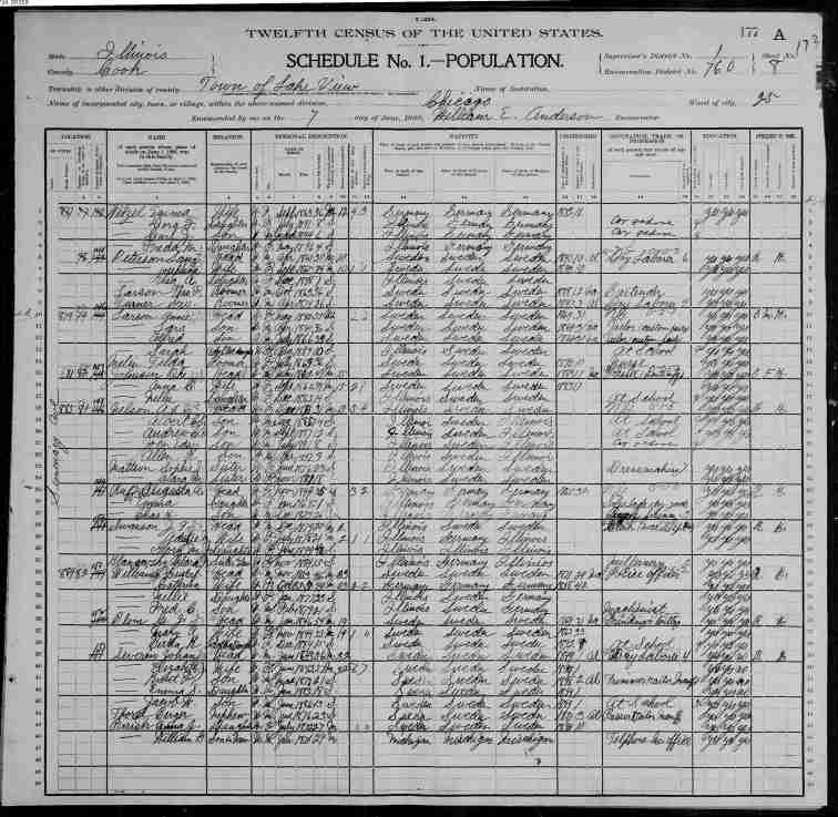 1900 Census Page