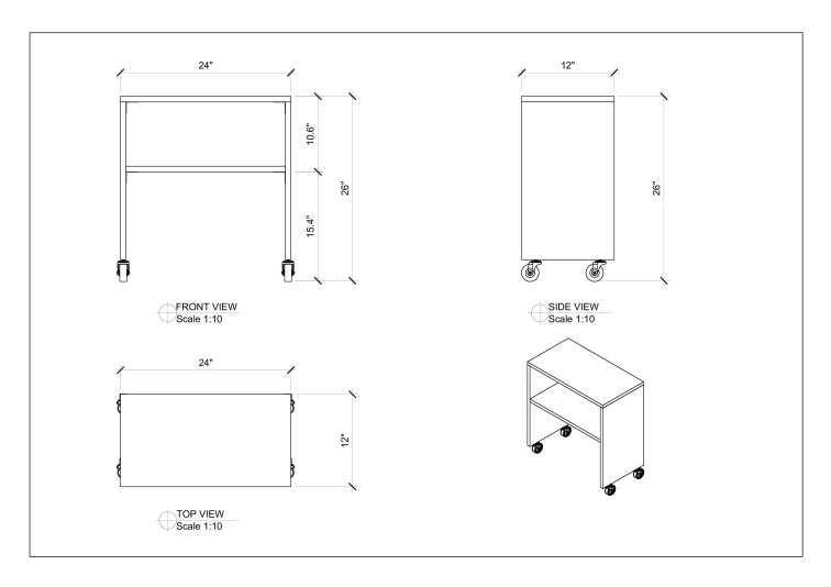 First page of plan for DIY rolling table